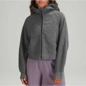 Lululemon, Scuba Oversized Full-Zip Hoodie,  Heathered Speckled Black, Size XS/S